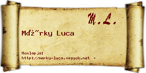 Márky Luca névjegykártya